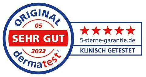 Dermatest-Siegel „Sehr gut“ 2022, klinisch getestet