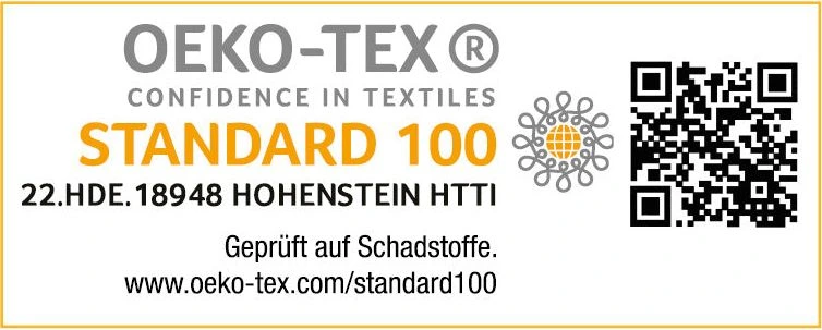 Oeko-Tex-Label Standard 100, geprüft auf Schadstoffe